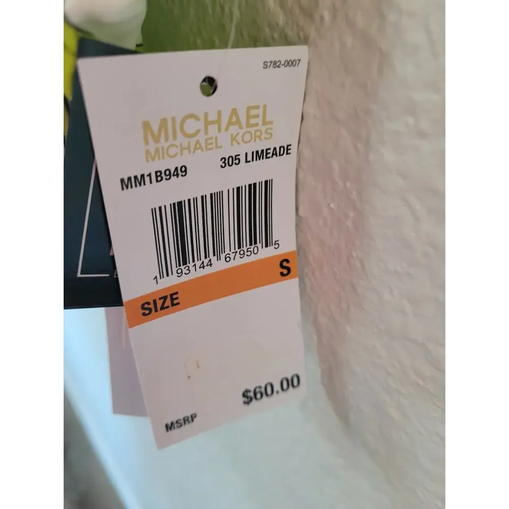 Michael‎ Kors Limeade Button Down Coverup and Bikini Striped Bottom S #17